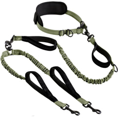 Heavy-Duty Short Elastic Buffer Dog Leash - Shock-Absorbing Explosion-Proof Pulling Lead with Padded Control Handle and Breakaway Safety for Small to Large Dogs
