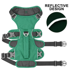 Escape-Proof Nylon Dog Harness with Lifting Handle - Reflective Padded Pet Vest - Adjustable Safety Harness for Small, Medium, and Large Dogs