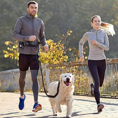 Bungee Waist Dog Leash – Hands‑Free Running & Walking Belt with Fanny Pack, Shock‑Absorbing Lead for Medium & Large Dogs