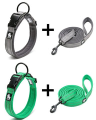 Premium Reflective Dog Leash & Collar Set – Adjustable, Durable & Safety-Enhanced Design