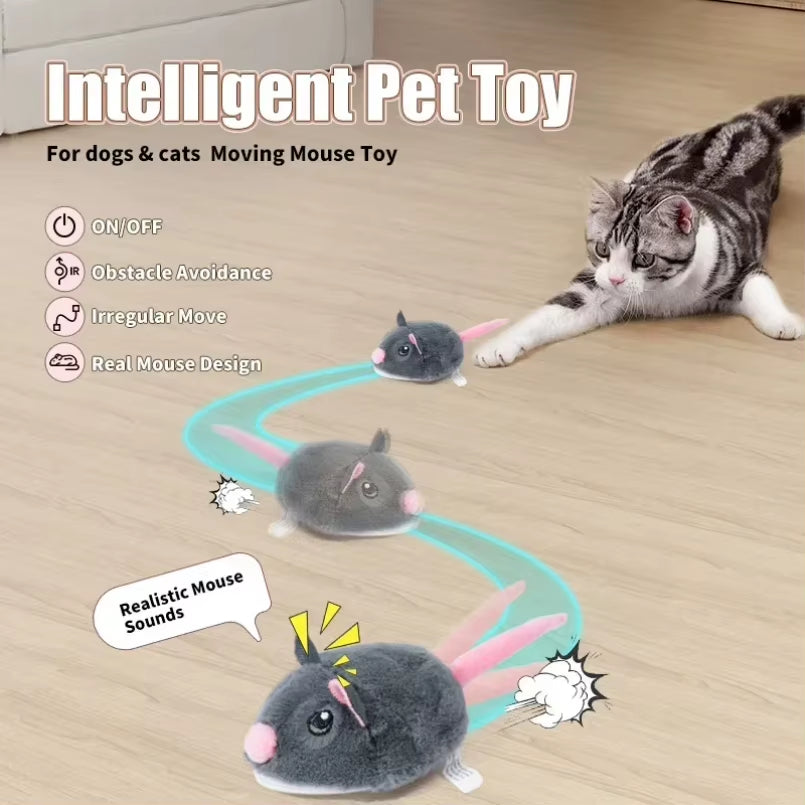 Electric Interactive Plush Mouse Toy for Cats - Smart Movement Pet Accessory