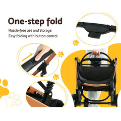 Pet Stroller Carrier - Travel Foldable 4 Wheels Pushchair
