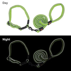 Set Pet Leash Collar Dog Walking Reflective Leashes