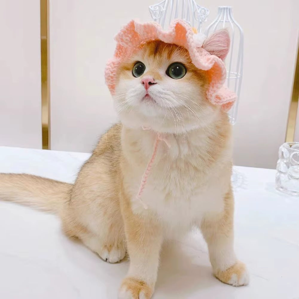 Adjustable Knitted Cute Cat Hat