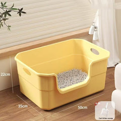 Open-Top Cat Potty Cat Garbage Odor-Resistant Bin Large Capacity Large Size Semi Enclosed Anti-Spla Cat Toilet Pet Supplies