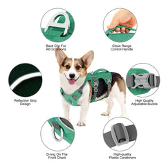 Escape-Proof Nylon Dog Harness with Lifting Handle - Reflective Padded Pet Vest - Adjustable Safety Harness for Small, Medium, and Large Dogs
