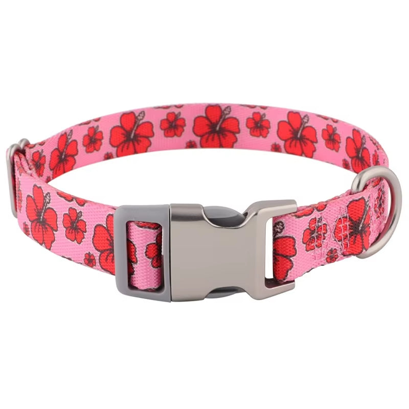 Creative Nylon Dog’S Neck Collar Printing Adjustable Unisex Accessories for Kitten Walking Exercise Durable Pet Puppy Necklace