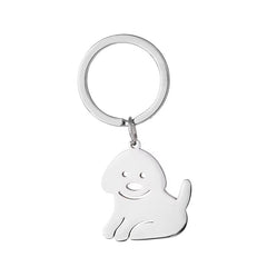 Cute Cat Keychain Stainless Steel 
