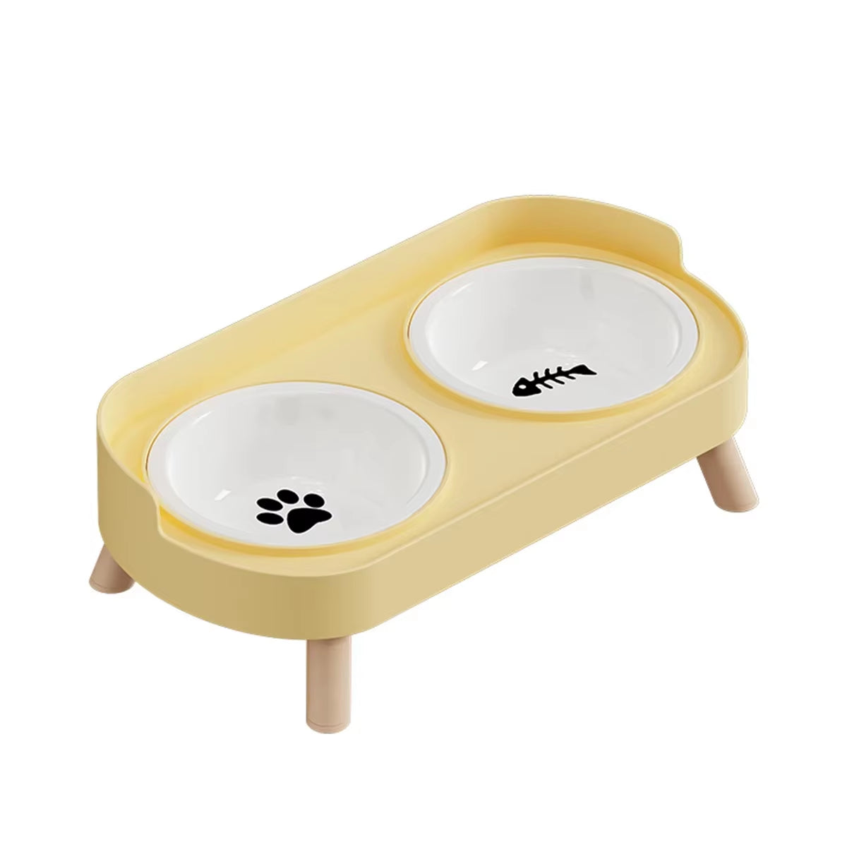 Adjustable Height Double Pet Feeder - Elevated Food & Water Station