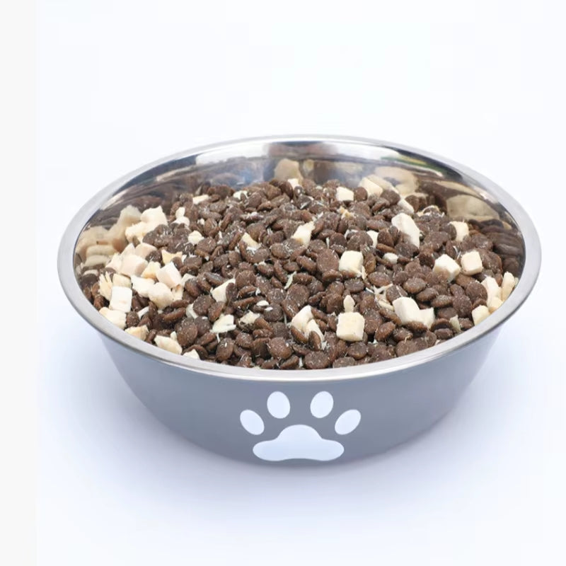 Large Capacity Stainless Steel Dog Bowl Anti-Slip Anti-Rust Dog Water Bowl Pet Feeder Double-Layer Cat Bowl Suitable for Puppies