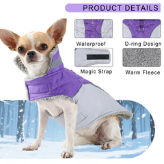 Pawzation Quilted Reflective Dog Vest – Waterproof Winter Jacket with Integrated D-Ring