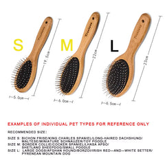 Pet round Comb Bamboo Wood Handle in Cat and Dog Hair Remover Brush Fur Small Medium Large Grooming Gifts TLK19131