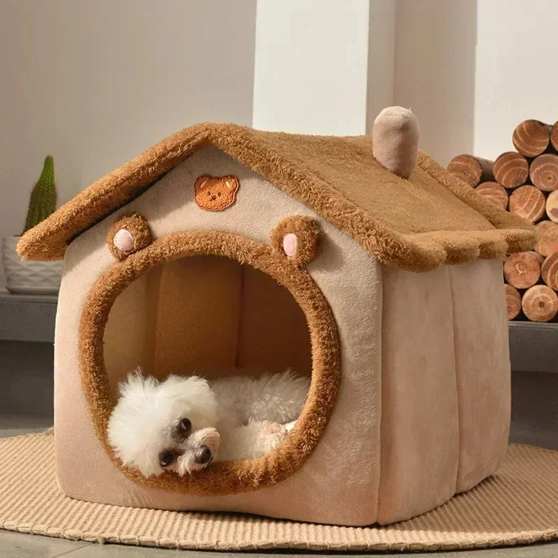 Folding Pet Houses for Small to Medium Dogs and Cats, Including Mattresses, Puppy Baskets, and Winter Kennels
