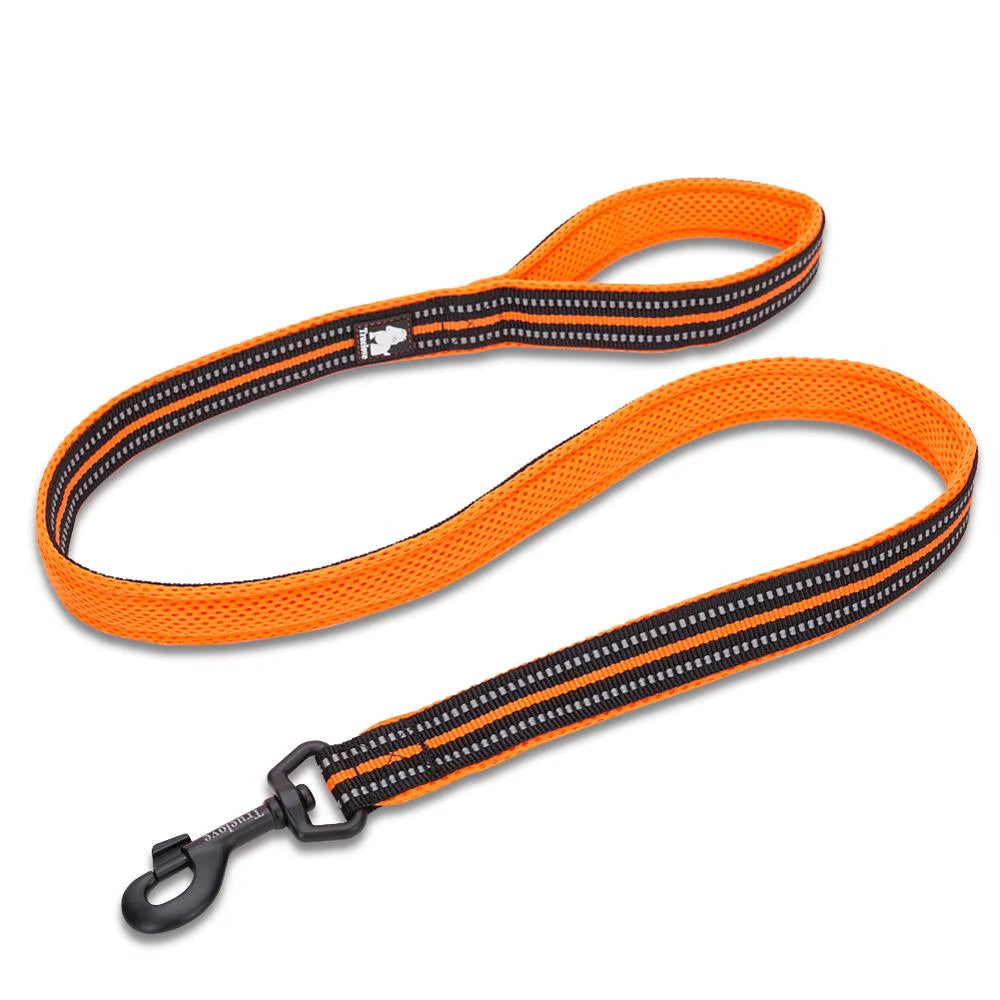 Soft Padded Mesh Dog Leash Reflective Nylon Walking Training Dog Leads Stock Running Pet Leash 5 Color 110Cm Durable