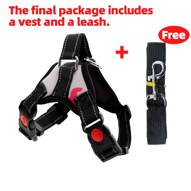 Adjustable Pet Harness with Leash for Dogs and Cats - No-Pull Saddle Vest for Outdoor Walking and Training, Suitable for Small, Medium, and Large Pets
