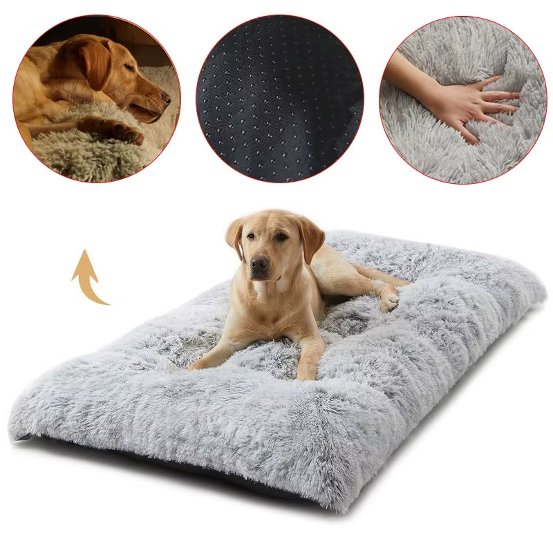 Premium Plush Washable Pet Bed Mat for Cats and Dogs - Thick and Cozy Cushion for Medium to Large Pets