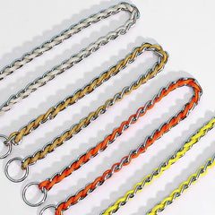Walking Dog Leash with Continuous Bite Resistance P-Chain P-Shaped Rope Collar anti Bite Break Medium-Sized Large Dog Pet Chain