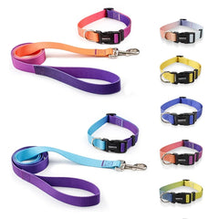 Nylon Adjustable Pet Collar and Leash Set | Durable Walking Traction Lead for Small, Medium, and Large Pets - Pink