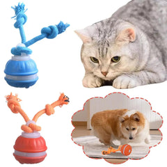 Smart Interactive Dog & Cat Rope Ball - Electronic Motion Toy (Blue/Red)