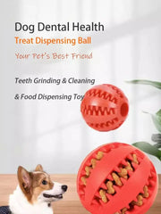 Interactive Dog & Cat Treat Ball - Natural Rubber Dental Chew & IQ Toy