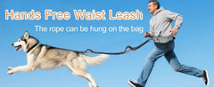 Hands-Free Waist Dog Leash with Zippered Walking Pouch - Reflective Shock-Absorbing Bungee Lead and Dual Padded Handles for Running, Walking, and Jogging