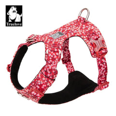 Premium Floral Cotton Dog Harness - 3M Reflective All-Season Vest