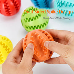 Interactive Dog & Cat Treat Ball - Natural Rubber Dental Chew & IQ Toy