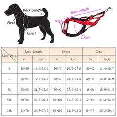 Reflective Padded Dog Sledding & Weight Pulling Harness for Large Dogs