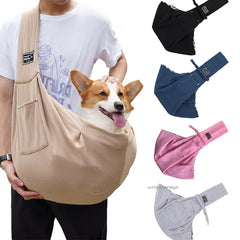 Comfortable Pet Sling Carrier - Hands-Free Crossbody Travel Bag with Storage Pocket and Soft Sided Structure for Small Dogs, Cats, and Puppies