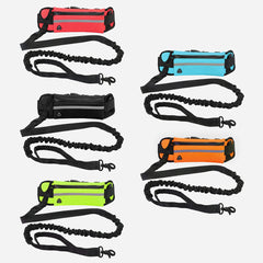 Hands‑Free Reflective Dog Leash – Adjustable Elastic Waist Belt & Traction Rope for Running and Walking