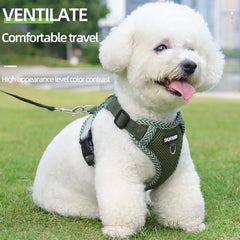 Breathable Summer Mesh Dog Harness and Leash Set - Soft Step-In Escape Proof Puppy Vest for Small Dogs, Teddy, Bichon Frise, and Cats