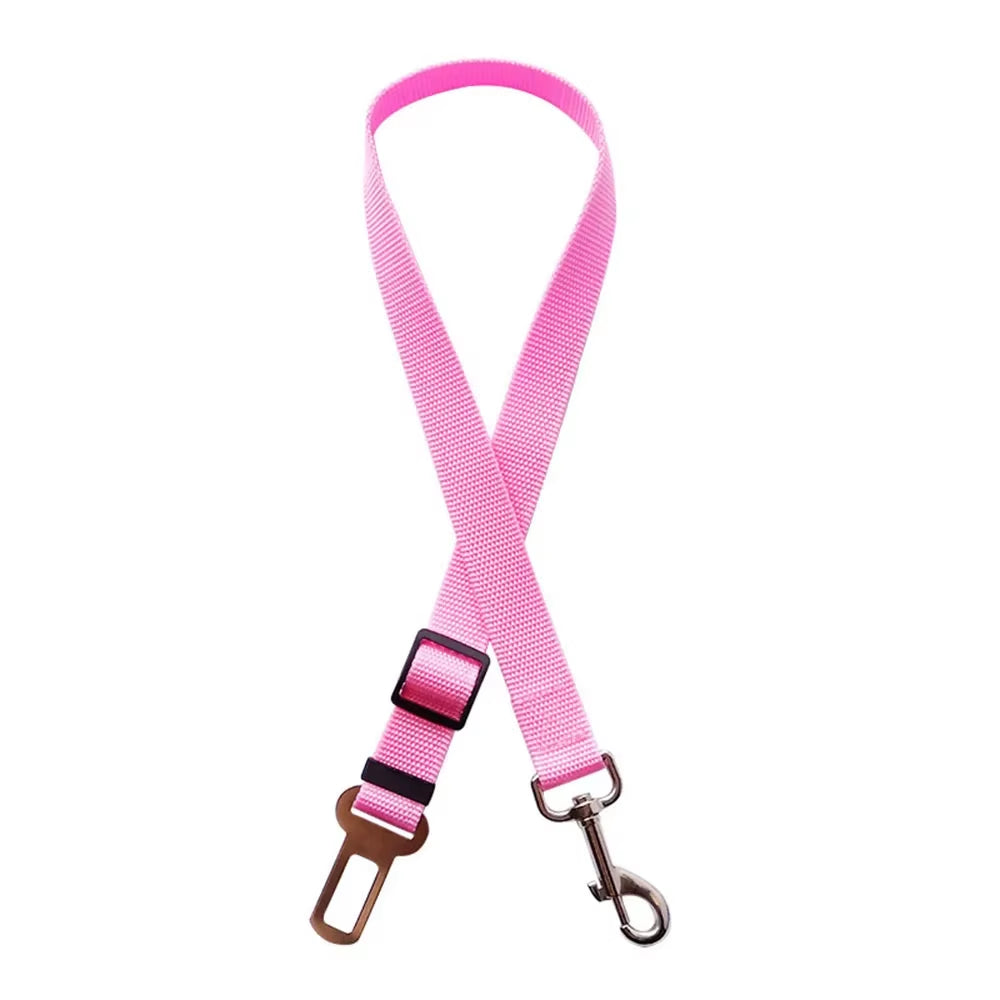 Adjustable Reflective Dog Car Seat Belt Harness with Cushioning and Elasticity for Safe Travel