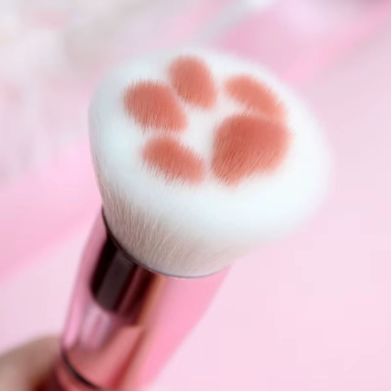 Makeup Brushes Soft Fluffy Long-Handled Cat Claw Flat Brush for Cosmetics Base Foundation Blush Powder Beauty Tool