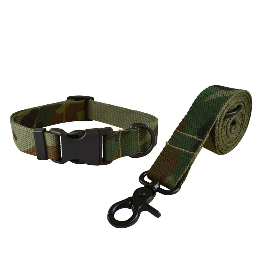 Plastic Release Buckle Dog Leash and Collar Set Nylon Printed Pet Collar Pet Supplies Retailing Fashion Handmade French Bulldog