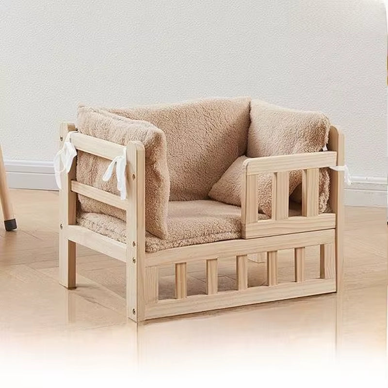 Wood Dog Bed Teddy Panda Lowered - Detachable