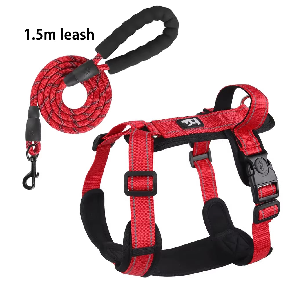 New Pet Dog Harness Reflective with Handle Easy Control Dog Vest Harness Adjustable Puppy Chest Straps for Small Medium Dogs
