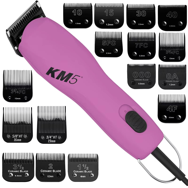Professional Detachable Pet Hair Trimmer Blade Compatible with Wahl KM, Andis, and Oster A5 Clippers for Grooming