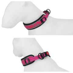 Reflective Dog Collar Soft Padded Breathable Nylon Adjustable Pet Collars for Girl Male Female Small Medium Large Dogs Training