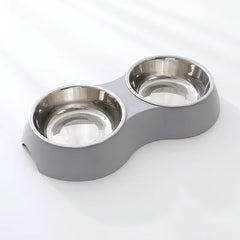 Double Bowls Stainless Steel Pet Feeder Dish Drinking Water Food Tray Cat Puppy Feeding Supplies 2025 New