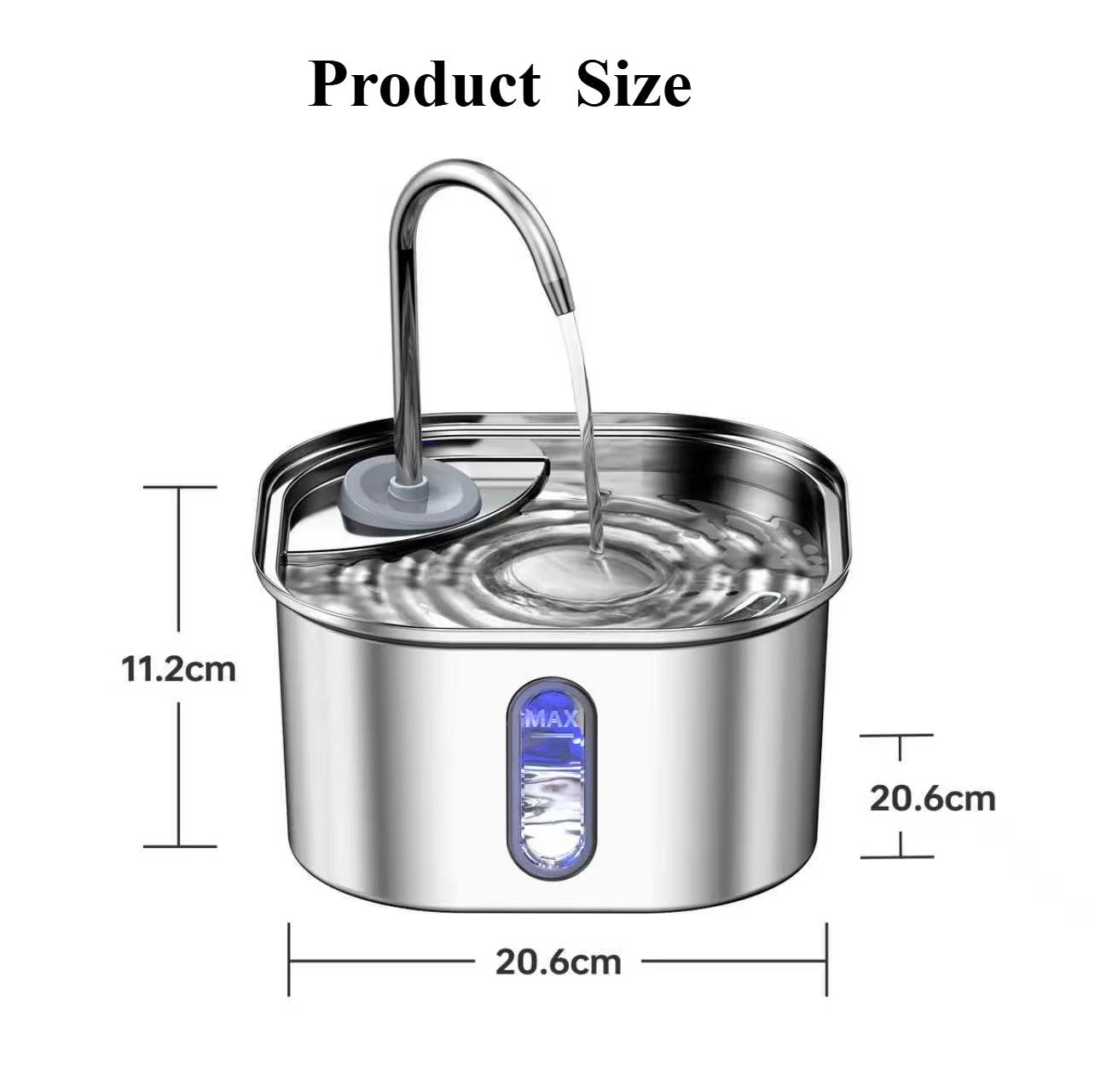 Stainless Steel Automatic Cat Water Fountain with USB Electric Ultra-Quiet Pump - Pet Water Dispenser for Cats and Dogs