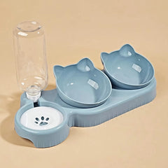 Pet Bowls with Water Feeder - 3 in 1 Ear Shaped Design