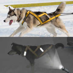 Professional Dog Sledding & Weight Pulling Harness - Reflective Waterproof Skijoring Vest - Heavy-Duty Padded Training Harness for Large Dogs