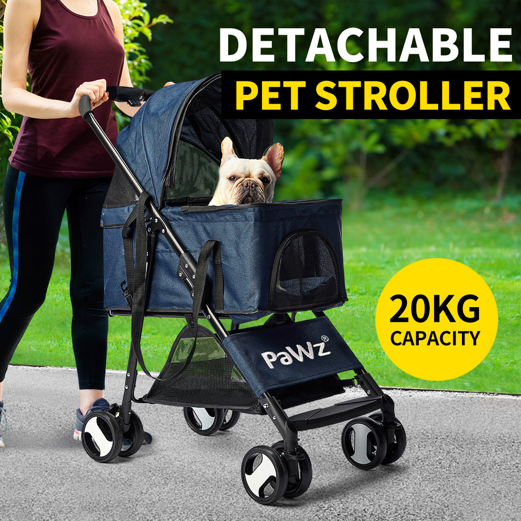Pawz Pet Stroller Dog Cat Travel Carrier Bicycle Trailer Pram Foldable Pushchair