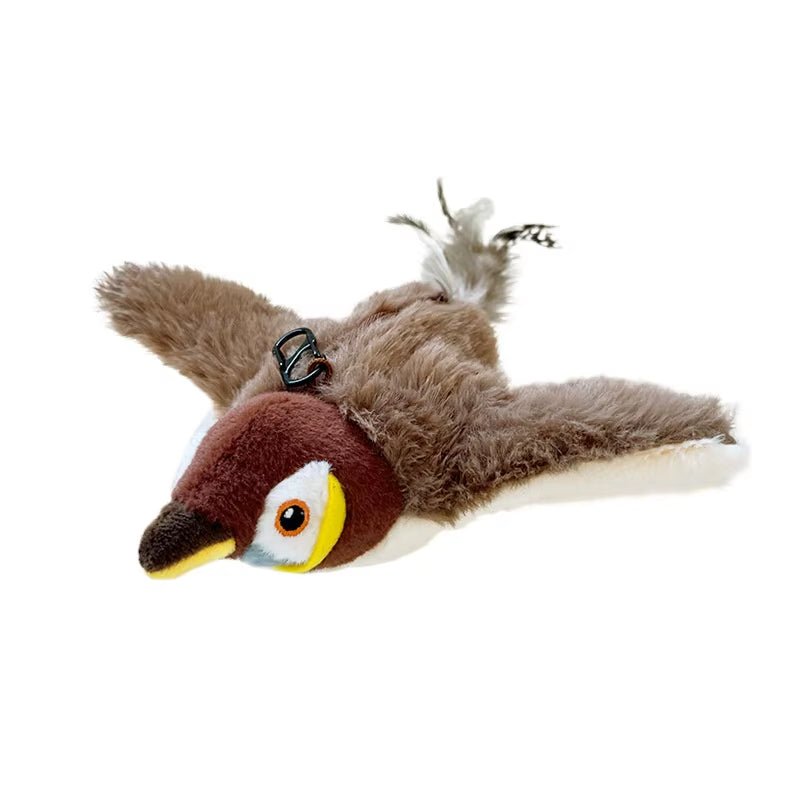 Interactive Rechargeable Flapping Bird Cat Toy with Catnip - Touch Activated Plush Toy for Cats (2 Styles)