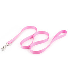 Nylon Adjustable Pet Collar and Leash Set | Durable Walking Traction Lead for Small, Medium, and Large Pets - Pink