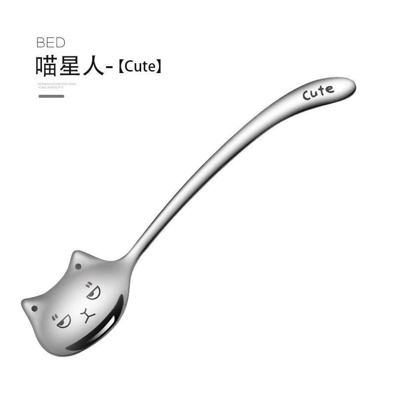 Cat Faced Design Spoons - Stainless Steel