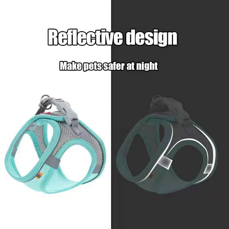MADDEN Reflective Adjustable Dog Harness Vest and Leash Set for Small to Medium Pets - Breathable Outdoor Walking Solution