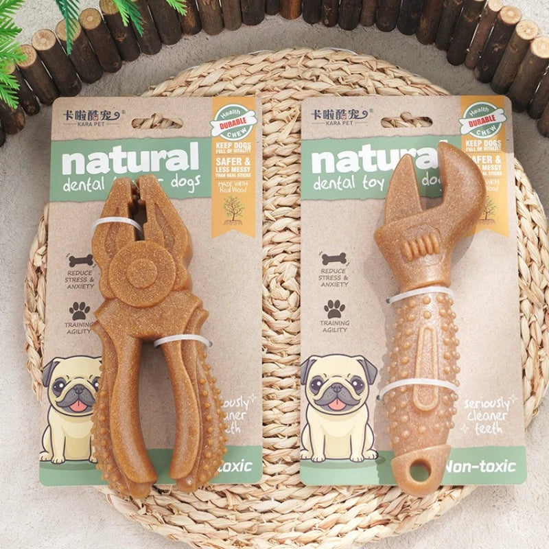 Self-Hi Anti-Boredom Wood Plastic Composite Dog Molar Stick - Heavy-Duty Bite-Resistant Teeth Cleaning Chew Toy for Medium and Large Breed Dogs