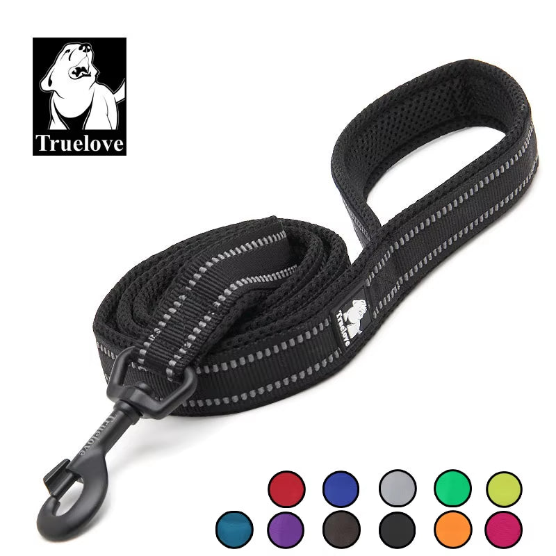 Soft Padded Mesh Dog Leash Reflective Nylon Walking Training Dog Leads Stock Running Pet Leash 5 Color 110Cm Durable