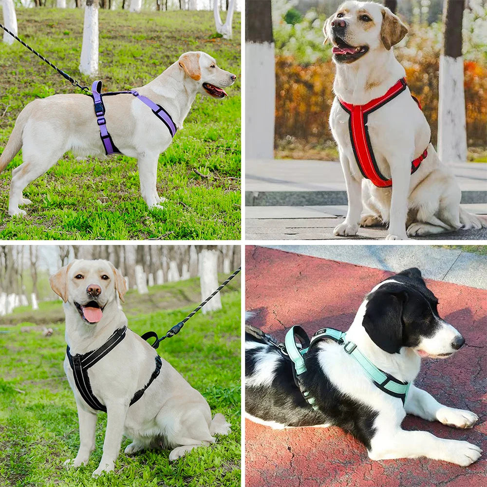 New Pet Dog Harness Reflective with Handle Easy Control Dog Vest Harness Adjustable Puppy Chest Straps for Small Medium Dogs